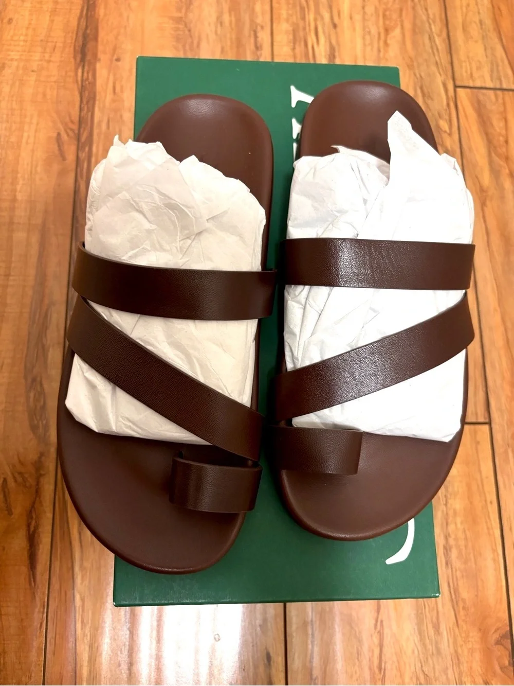 NIB J.Crew Kira Toe Ring Sandal in Brown Leather